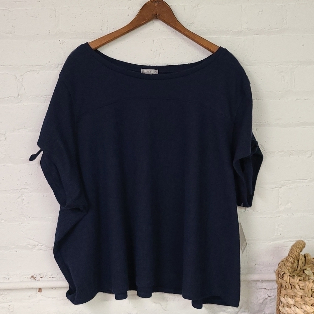 FALLS Creek Navy Top Plus Size 3X